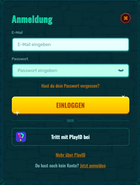 Spinanga Konto auf Laptop mit Anmeldemaske