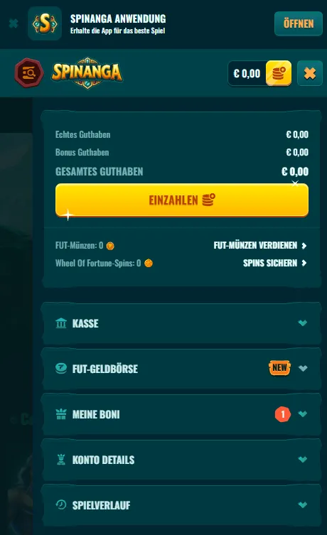 Mobile Nutzung von Spinanga im Browser