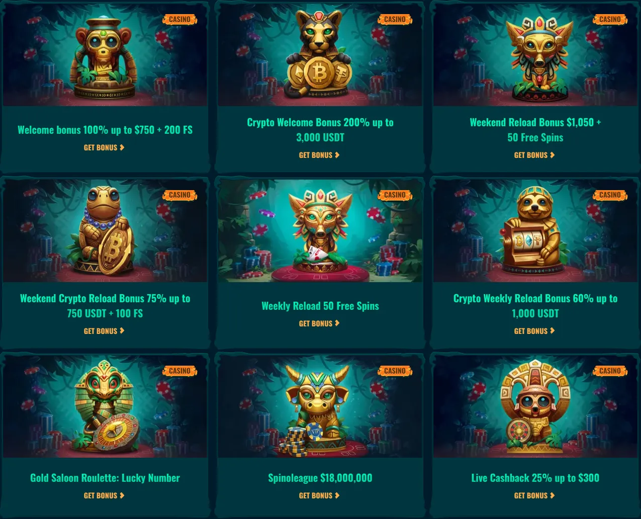 Spinanga casino bonus offers