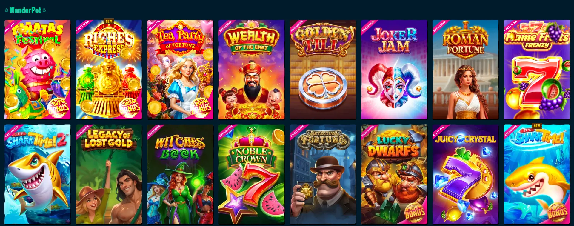 Spinanga casino game categories