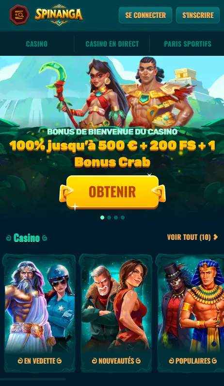 Raccourci mobile Spinanga ajouté à l’écran d’accueil