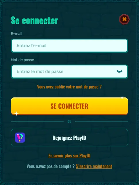 Écran de connexion Spinanga pour accéder à votre compte personnel