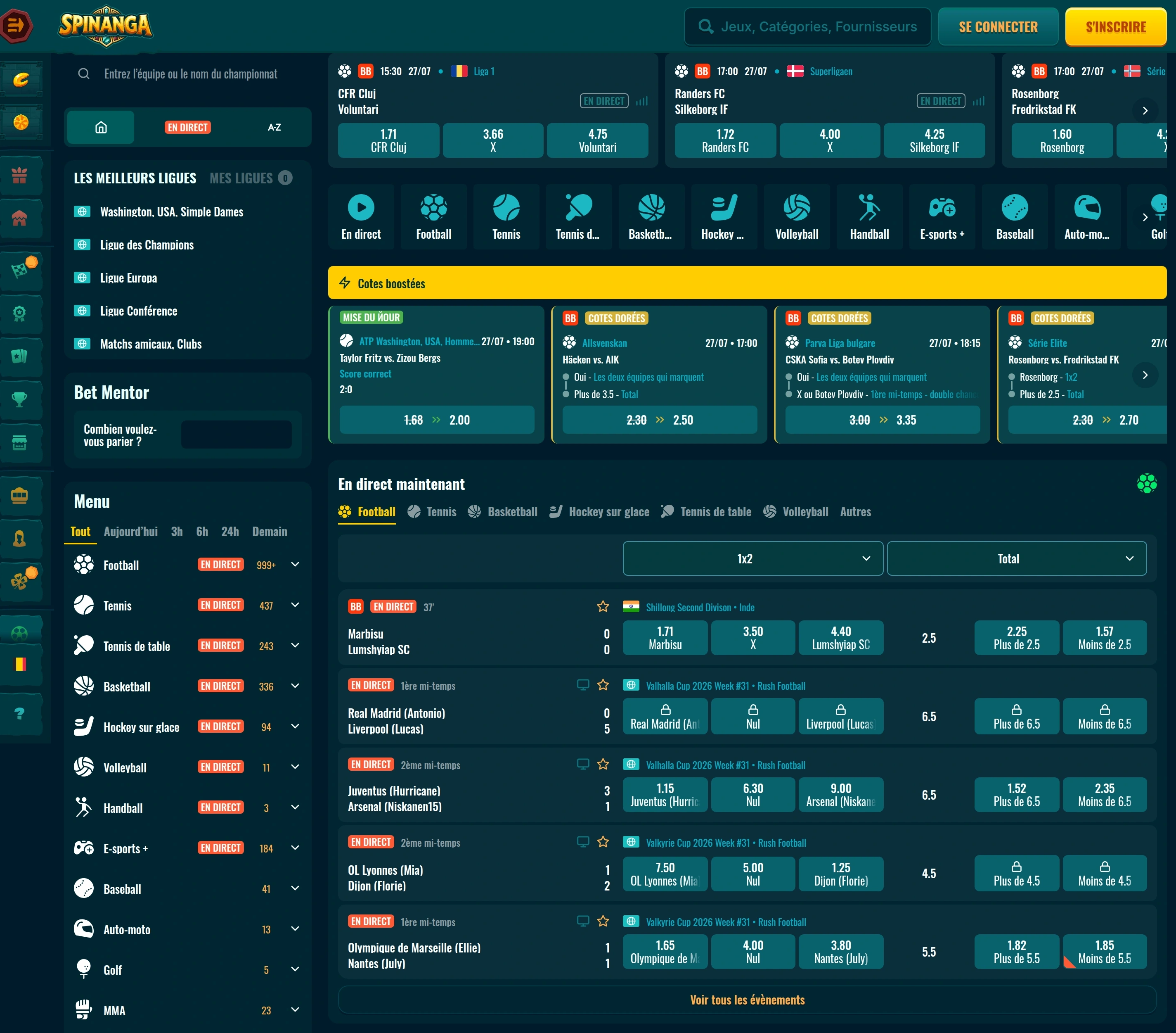 Aperçu de l’offre sportive Spinanga