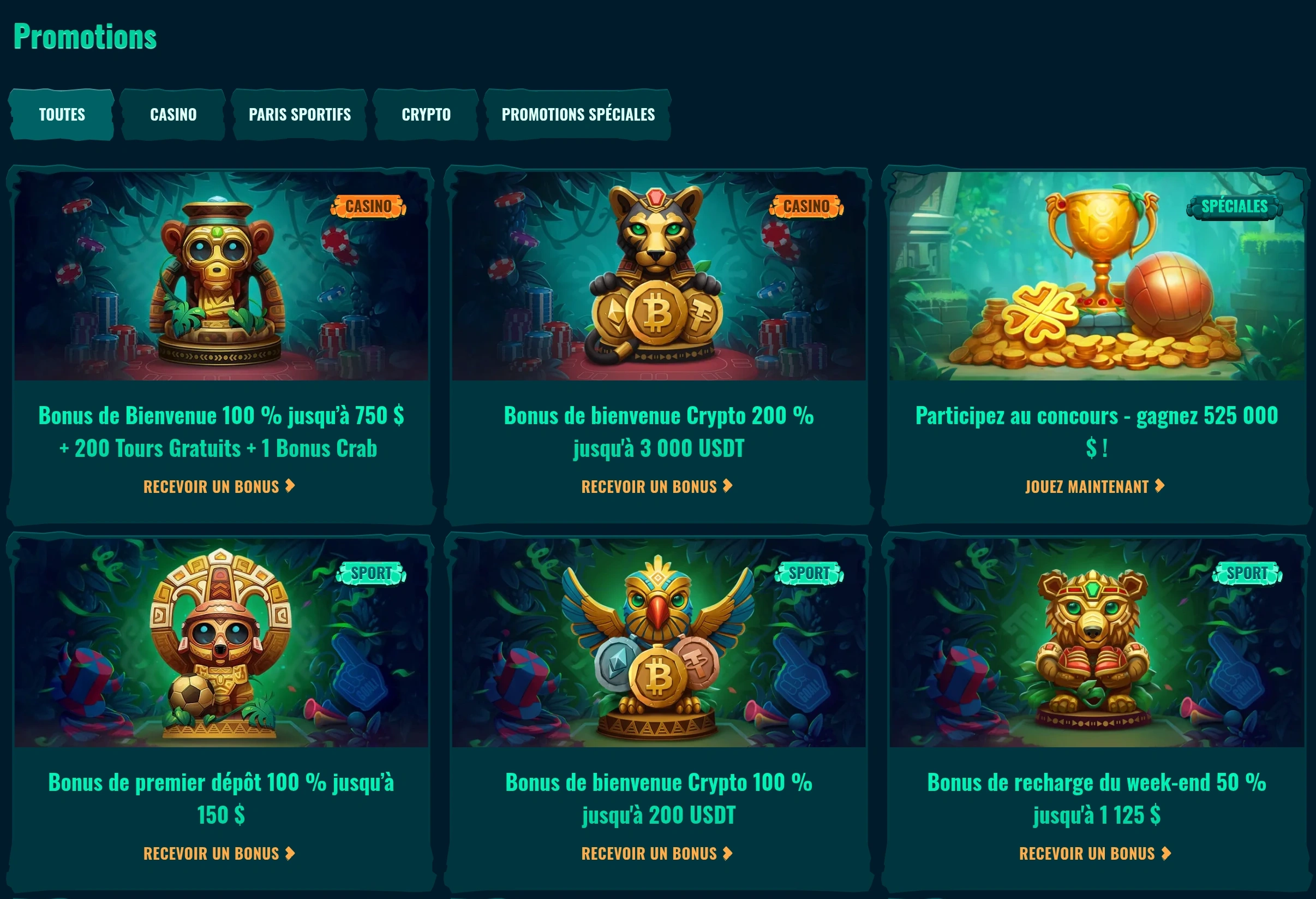 Commande des bonus