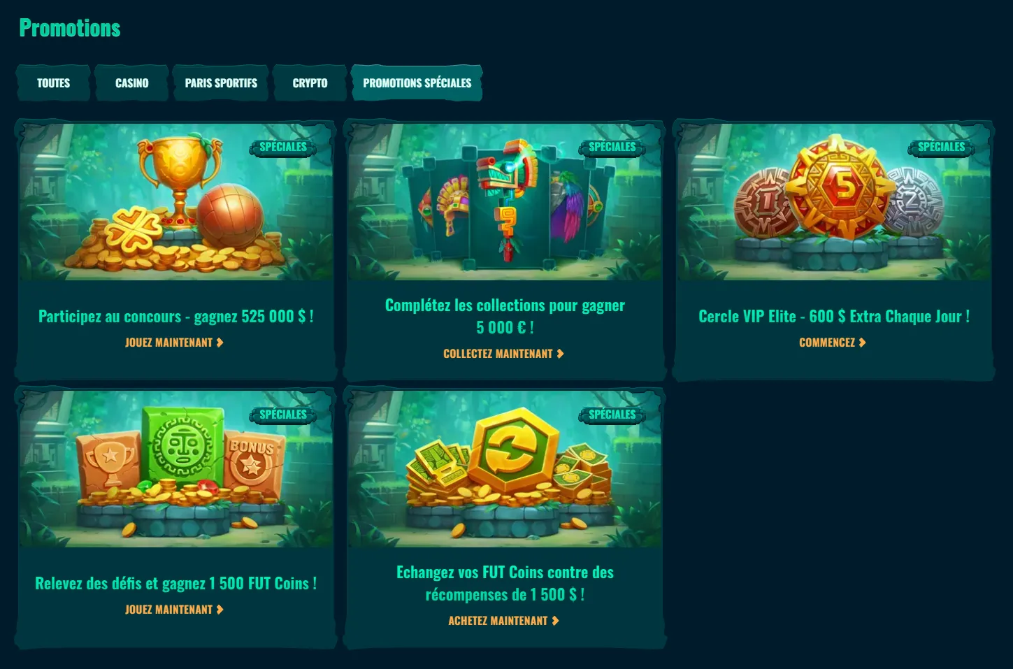 Informations sur les bonus Spinanga