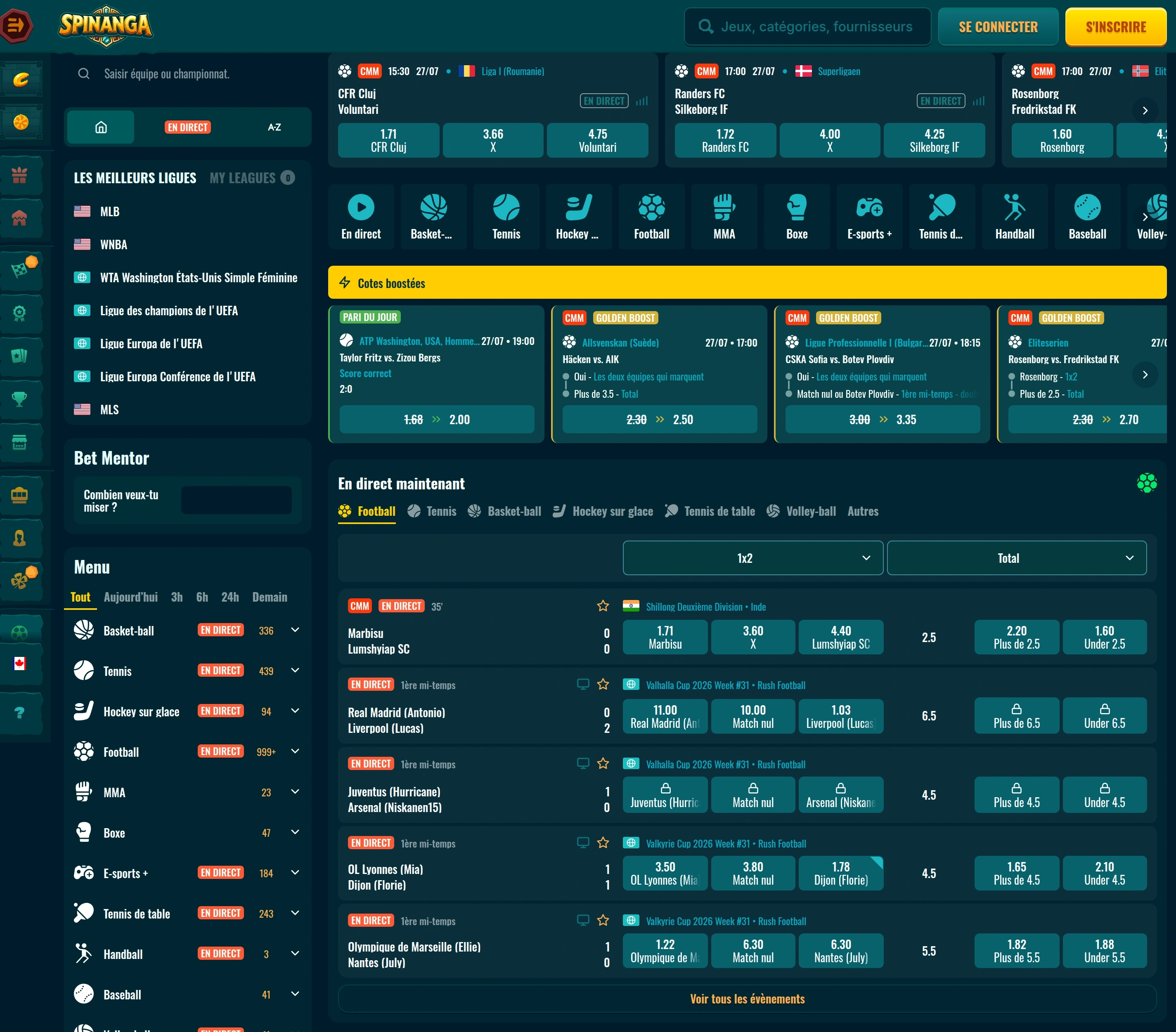 Aperçu de l’offre sportive Spinanga