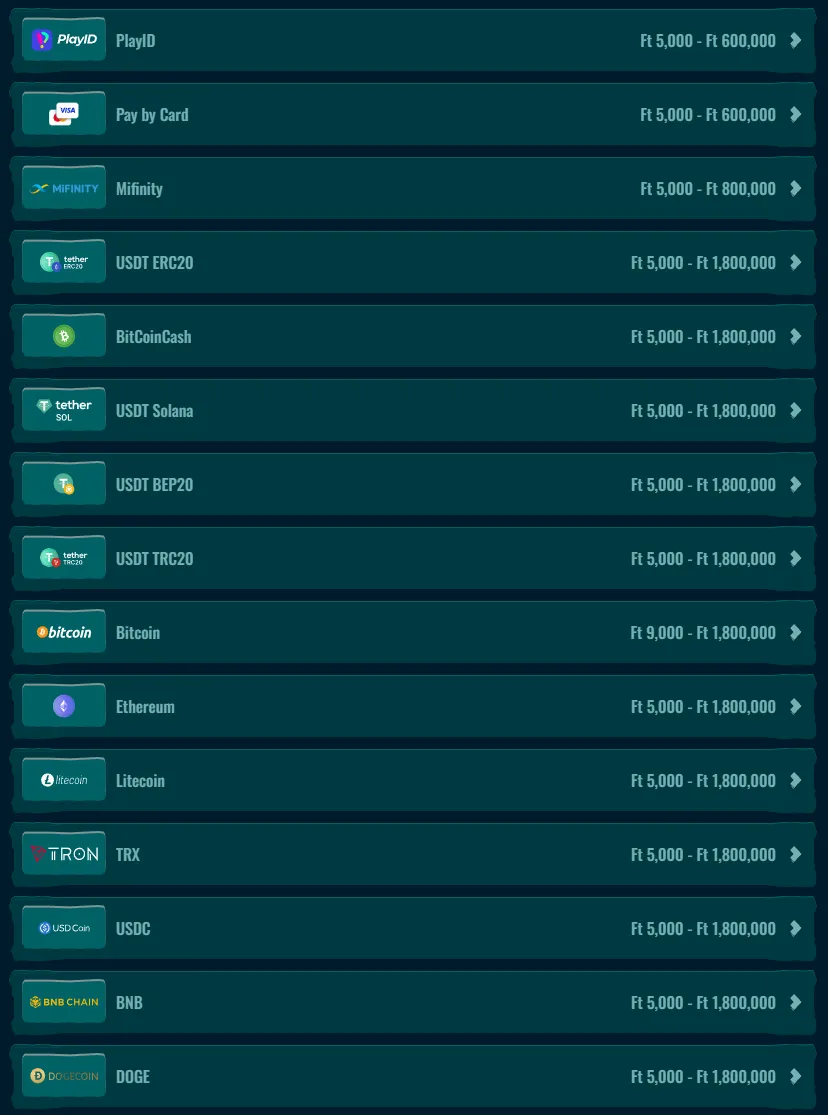 Spinanga fizetés és kifizetés
