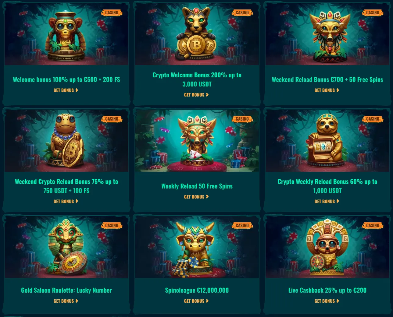 Spinanga casino bonus and promotion overview