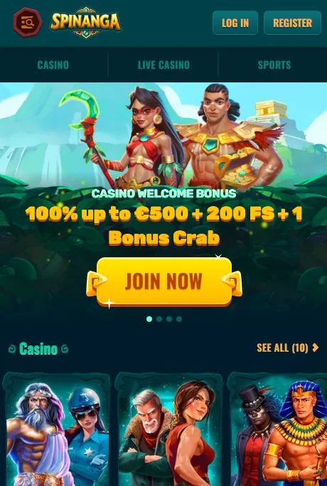Spinanga mobile browser access