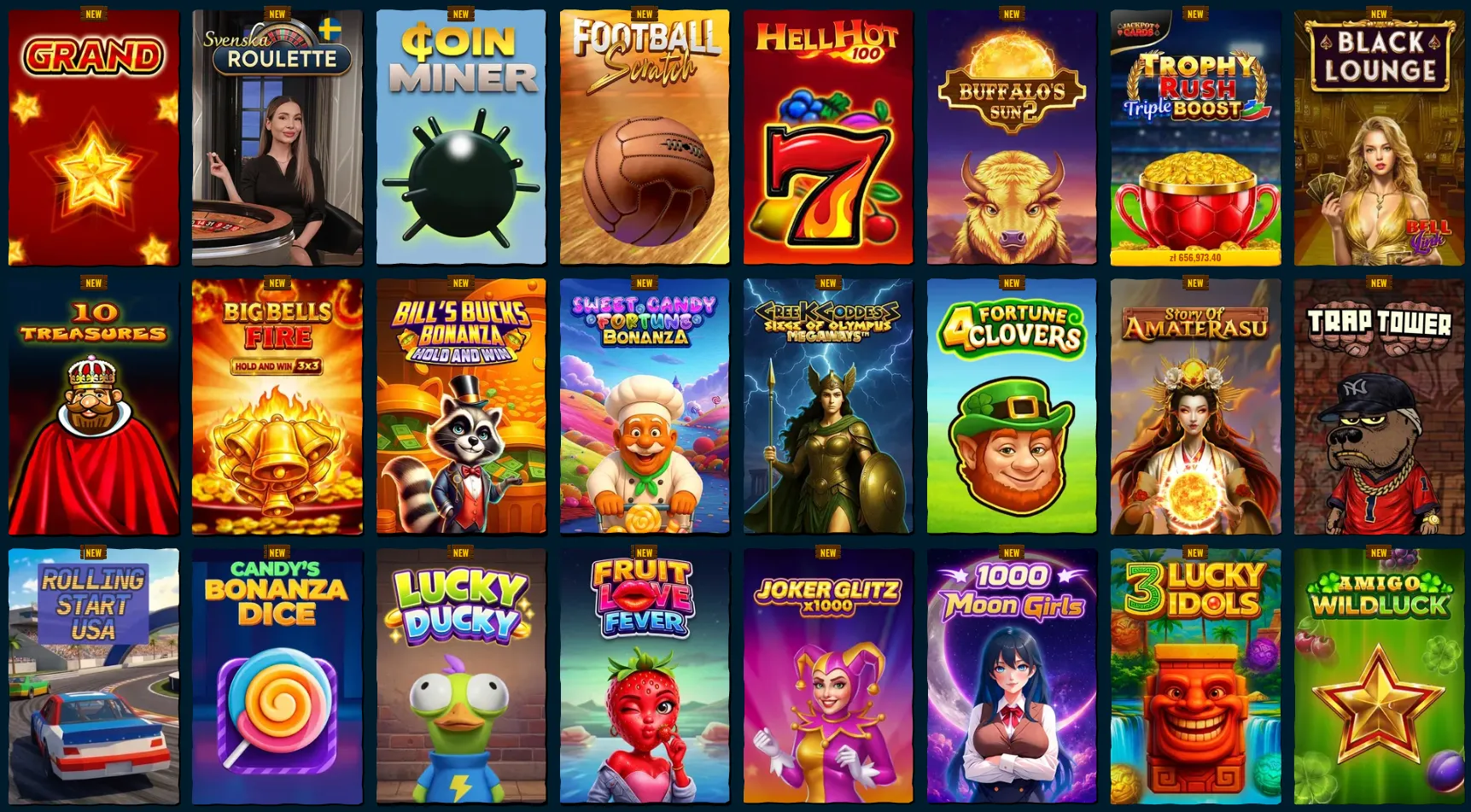 Spinanga casino games categories