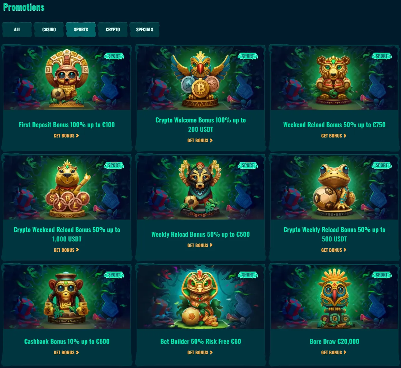 Spinanga sportsbook welcome bonus and promotions