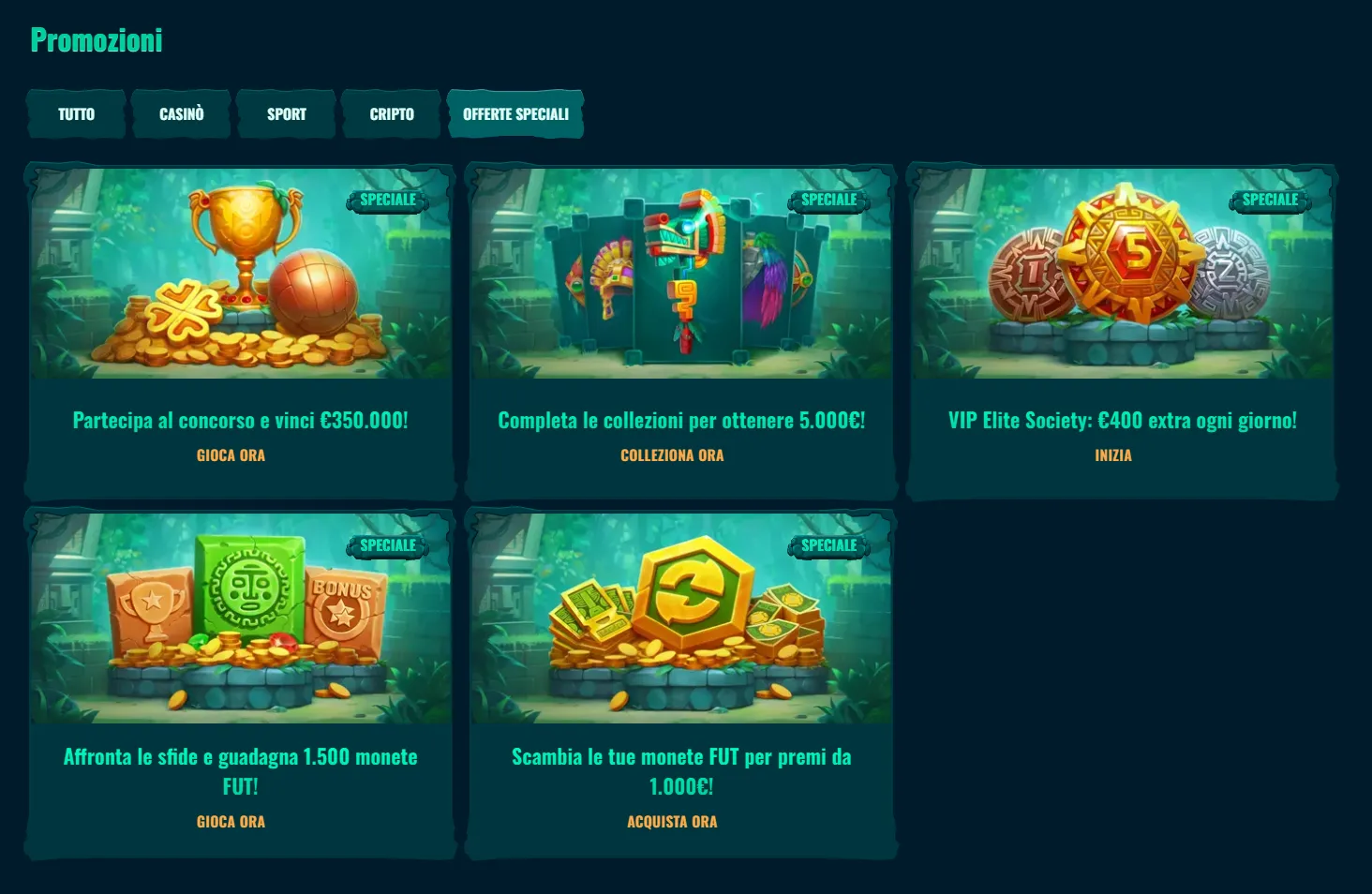 Riepilogo bonus e codici Spinanga