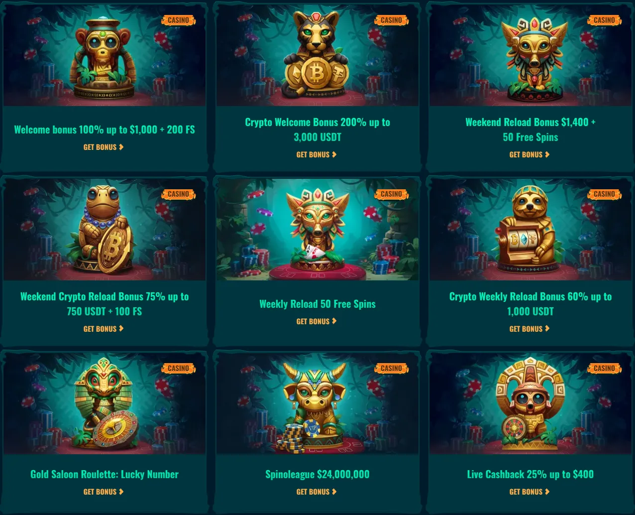 Spinanga casino bonus offers and rewards