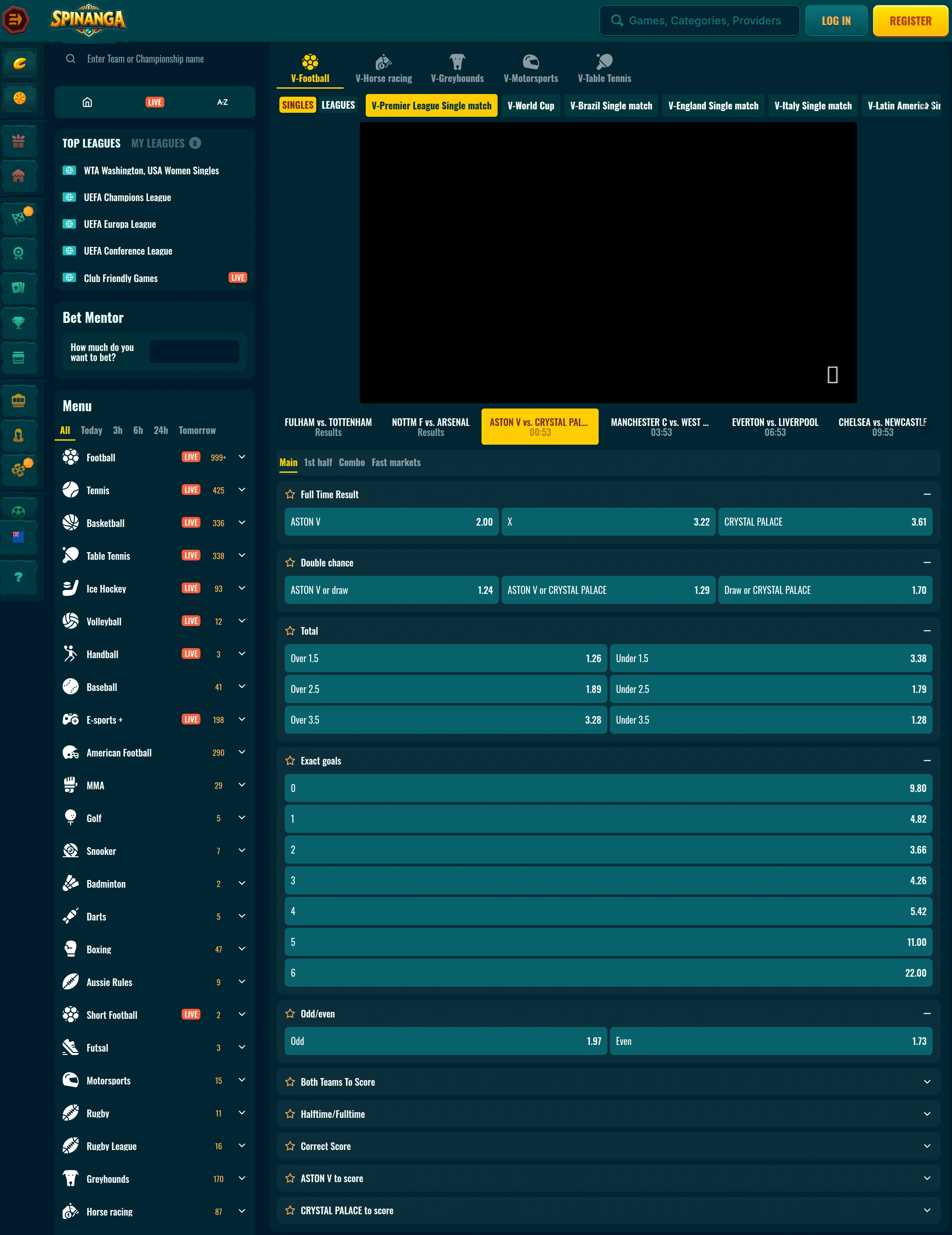 Spinanga sportsbook bonus features