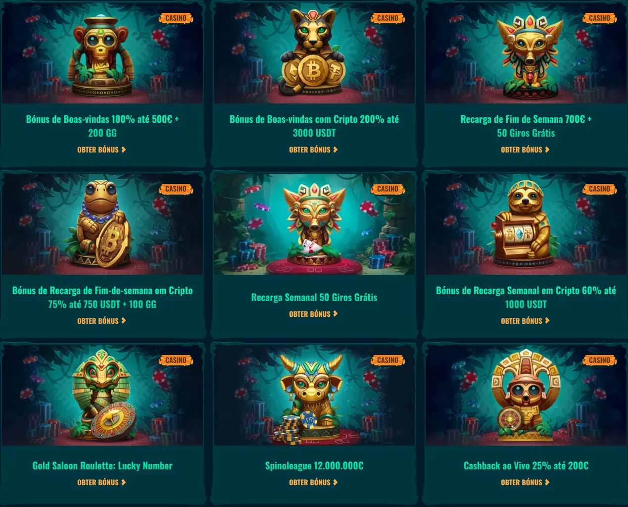 Bónus de casino e recompensas Spinanga