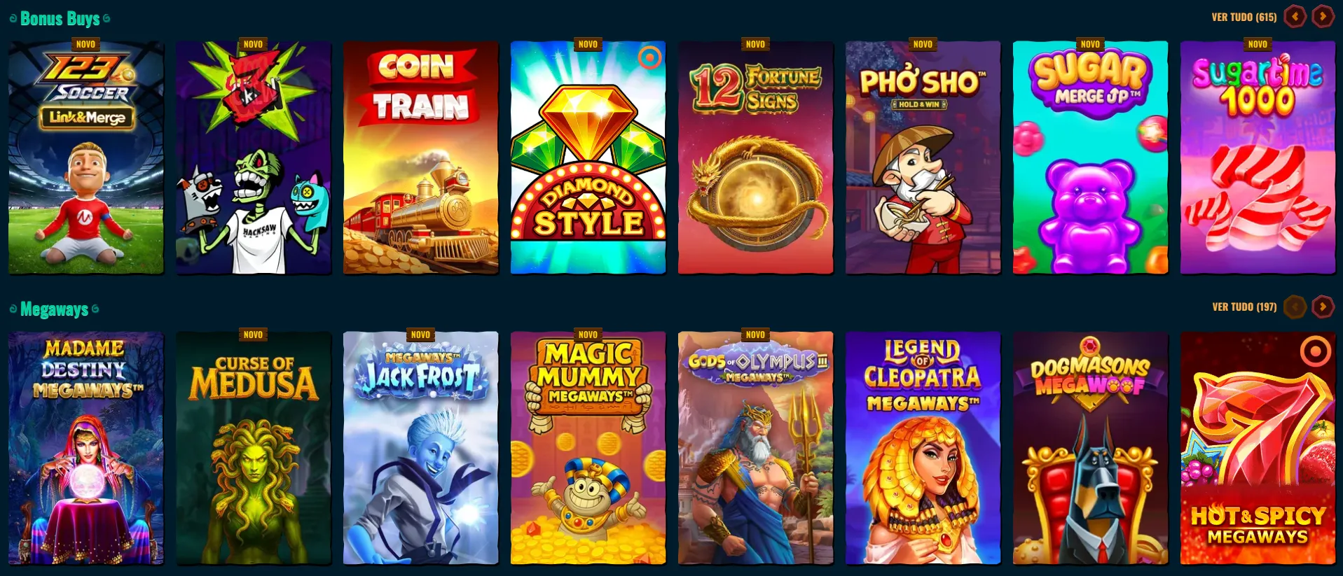Categorias de slots do casino Spinanga