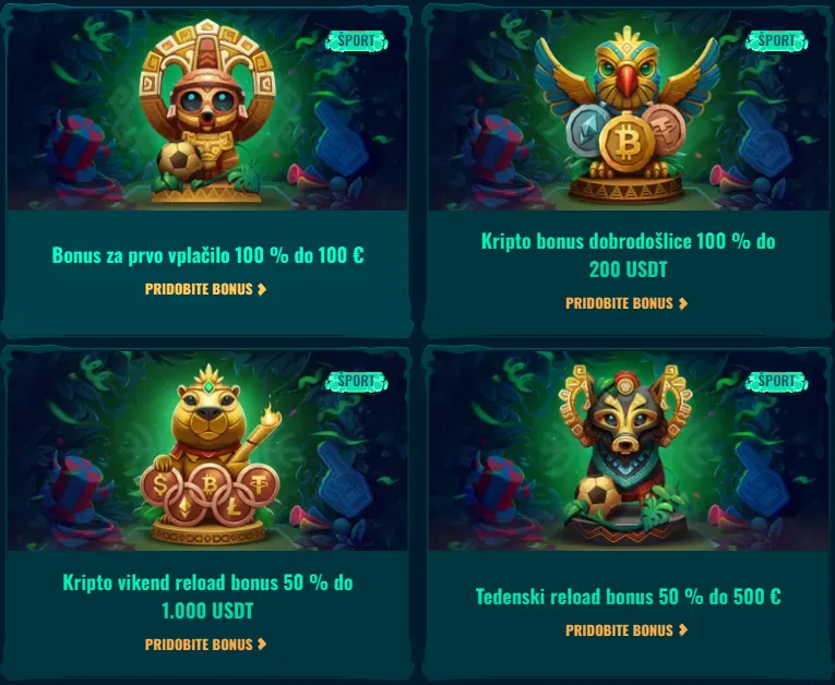 Akumulatorski bonus za več izbranih športnih stav
